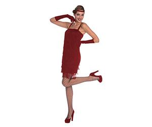 amscan Adults Womens Red 1920's Red Flapper Dress Fancy Dress Costume