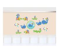 Amscan Ahoy Animals Baby Shower Decoration (Pack Of 12) Blue/green/white (One Size)