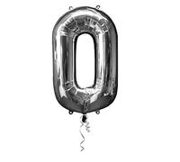 Amscan Foil Balloon Anagram 2798001 Number 0 - Silver - 32"