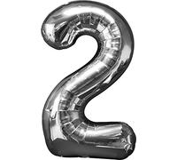 Amscan Anagram 2798201 - Number 2 Silver Foil Balloon - 32"
