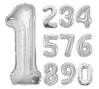 Amscan Anagram 2798401 - Number 4 Silver Foil Balloon - 32"