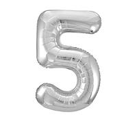 Amscan Anagram 2798501 - Number 5 Silver Foil Balloon - 32"