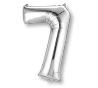 Amscan Anagram 2798701 - Number 7 Silver Foil Balloon - 32"