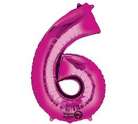 Amscan Anagram 2829001 - Number 6 Pink Foil Balloon - 32"