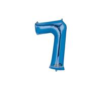 Amscan Anagram 2829101 - Number 7 Blue Foil Balloon - 32", 34"