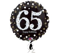 Amscan Anagram 3213301 - Gold Sparkling Celebration 65th Birthday Round Foil Balloon - 18 Inch