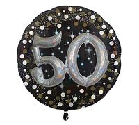Amscan Anagram 3215301 - Gold Sparkling Celebration 50th Birthday Round Foil Balloon - 36 Inch