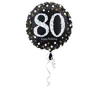 Amscan Anagram 3374201 - Gold Sparkling Celebration 80th Birthday Round Foil Balloon - 18 Inch