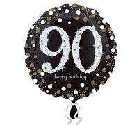 Amscan Anagram 3374301 - Gold Sparkling Celebration 90th Birthday Round Foil Balloon - 18 Inch