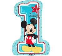 Amscan Anagram 3434301 - Disney Mickey Mouse 1st Birthday Foil SuperShape Balloon - 28 Inch, Blue, One Size