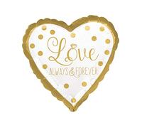 Amscan Anagram 3655101 - Wedding Sparkling Gold Heart Foil Balloon - 18"