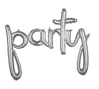 Amscan Anagram 3669711 - Silver 'Party' Foil Air-filled Phrase Balloon - 39"