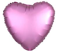 Amscan Anagram 3682201 - Satin Luxe Flamingo Pink Foil Heart Balloon - 18 Inch