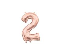 amscan Anagram 3748711 16in: '2' Rose Gold Foil Balloon Airfill 1PK