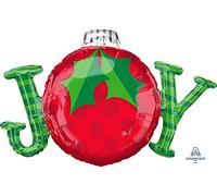 amscan Anagram 3830301 SuperShape Foil Balloon Christmas Joy Ornament 1PK