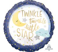 Amscan Anagram 3850601 - Twinkle Little Star Satin Luxe Round Foil Balloon - 18 Inch