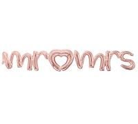 Amscan Anagram 3915911 - Rose Gold Mr & Mrs Air Fill Foil Phrase Balloon - 59"
