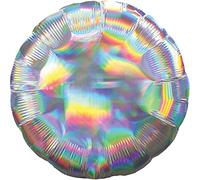 Amscan Anagram 3925801 - Iridescent Silver Round Foil Balloon - 18 Inch