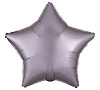 Amscan Anagram 3992101 - Satin Luxe Greige Grey Foil Star Balloon - 18 Inch