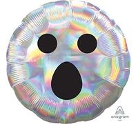 Amscan Anagram 4006401 - Halloween Iridescent Ghost Face Round Foil Balloon - 18"