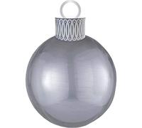 Amscan Anagram 4040801 - Silver Christmas Bauble Ornament Orbz Foil Balloon Kit - 16 Inch