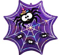Amscan Anagram 4194801 - Halloween Iridescent Spiderweb SuperShape Foil Balloon - 22"