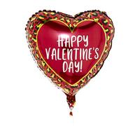 Amscan Anagram 4227501 - Happy Valentine's Day Red Animal Print Foil Heart Balloon - 18"
