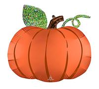 Amscan Anagram 4317201 - Halloween Party Satin Infused Pumpkin Foil SuperShape Balloon - 24 Inch