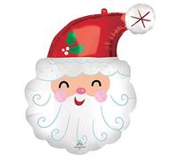 Smiley Santa Head Supershape Foil Balloon