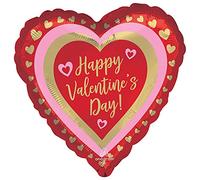 Amscan Anagram 4365401 - Valentine's Day Golden Hearts Foil Balloon - 18"