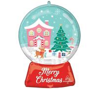 Amscan Anagram 4490001 - 'Merry Christmas' Winter Wonderland Snow Globe Foil SuperShape Balloon - 27"