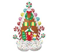 amscan Anagram 4491411 - Christmas Gingerbread House Air-filled AirLoonz Foil Balloon - 51"