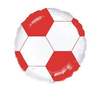 Amscan Anagram 9915981 - Red & White Football Party Round Foil Balloon - 18"