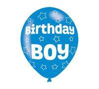 Amscan Birthday Boy Balloon (Pack Of 6) Blue/white (One Size)