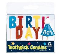 Amscan Birthday Boy Pick Candles (Pack Of 9) Blue/red/yellow (One Size)