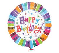 amscan Birthday Color Blast Standard Foil Balloons S40-1 Pc, Rubber, Multicolor, 18"