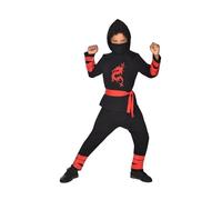 Amscan Black & Red Ninja Warrior Samurai Kids Boys Fancy Dress Costume 12/14
