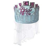 Amscan Bride To Be Hen Night Tiara And Veil Teal/pink/white (One Size)