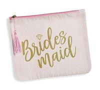 Amscan Bridesmaid Pink Cosmetic Bag - 1 Pc. | Stylish & Unique Makeup Organizer, Perfect Bridal Party Gift & Keepsake