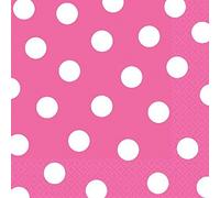 Amscan Bright Dots Luncheon Paper Party Napkins for Parties, 6.5 x 6.5", Pink [Parallel Import]