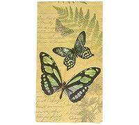 Amscan Butterfly Disposable 2 Ply Eco Paper Guest Towels Tableware (16 Piece), 8" x 4.5", Tan [Parallel Import]
