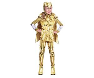 amscan Child Girls Official Warner Bros DC Comics Licensed Wonder Woman Gold Hero Fancy Dress WW84 Costume