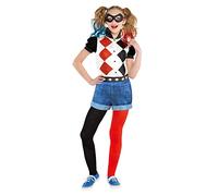 amscan Childs Classic Harley Quinn Fancy Dress DC Comics Costume (6-8 Years), White
