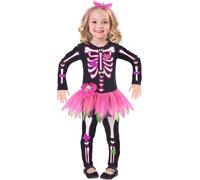 Amscan Childs Girls Fancy Bones Skeleton Halloween Fancy Dress Costume