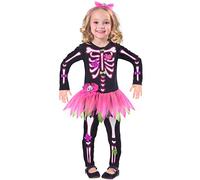 Amscan Childs Girls Fancy Bones Skeleton Halloween Fancy Dress Costume