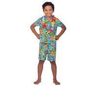 amscan Childs Hawaiian Flower Boys Blue Hawaii Hula Set Fancy Dress Costume (8-10yr)