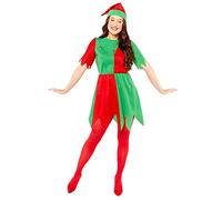 Amscan Christmas Basic Elf Lady Fancy Dress Costume