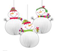 amscan Christmas Hanging Decorations with Joyful Snowman Design-3 Pcs