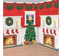 amscan Christmas Living Room Scene Setter(6-Piece) - 1 Pack Multi