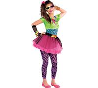 amscan 999464 Teens Totally Awesome Fancy Dress 1980s Neon Costume Girls Tutu Dress Outfit Age: 12-14 Years
